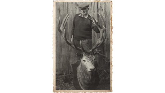 From the Mathias Valley in 1924 came this splendid 13-pointer; it fell to the rifle being used by Bill Burrows.